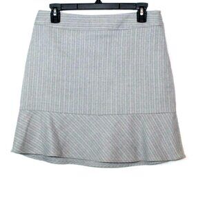 Banana Republic gray pinstripe wool trumpet hem skirt